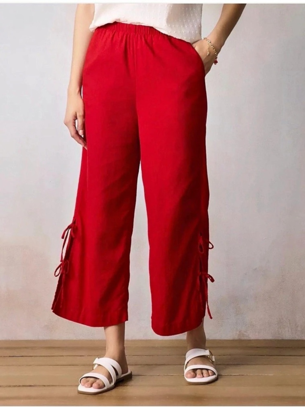 Lauren Conrad Wide Leg Pants in Red Size XL Like New